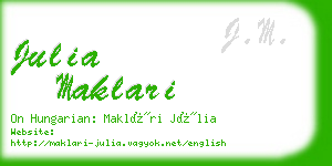 julia maklari business card